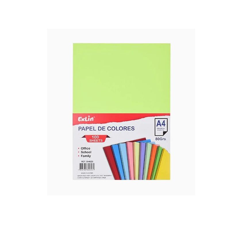 GENERICO - Resma de Papel Color Verde Fluorescente 21cm x 297cm
