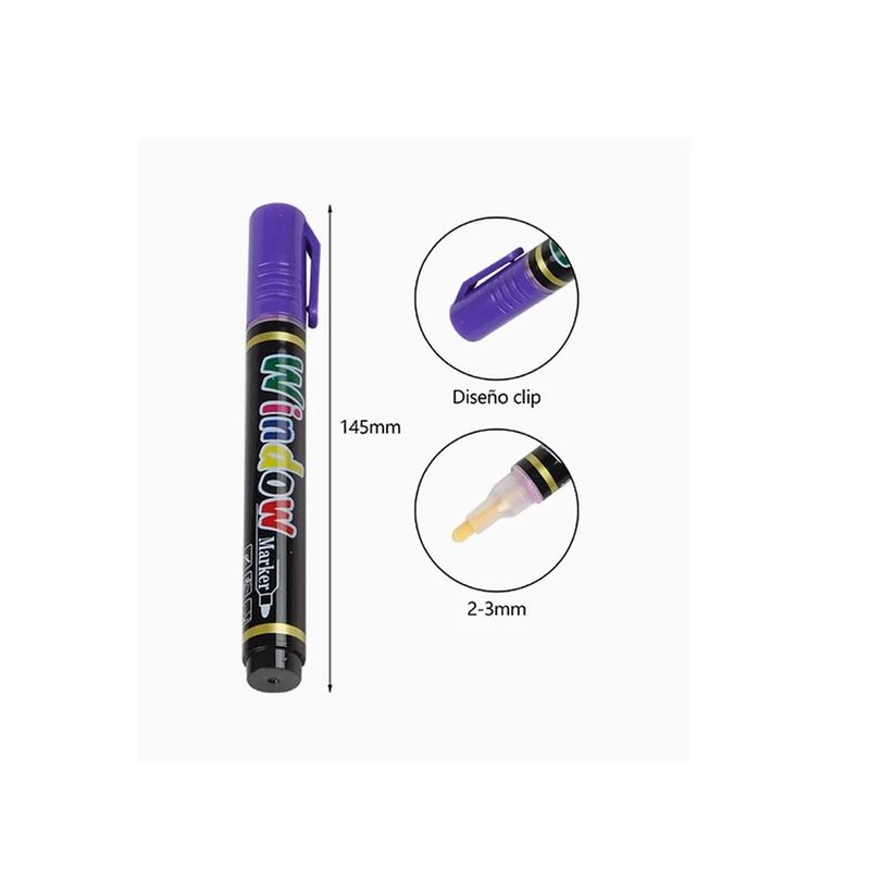 GENERICO - Resaltador de Vidrio Punta Redonda Morado 1pcs