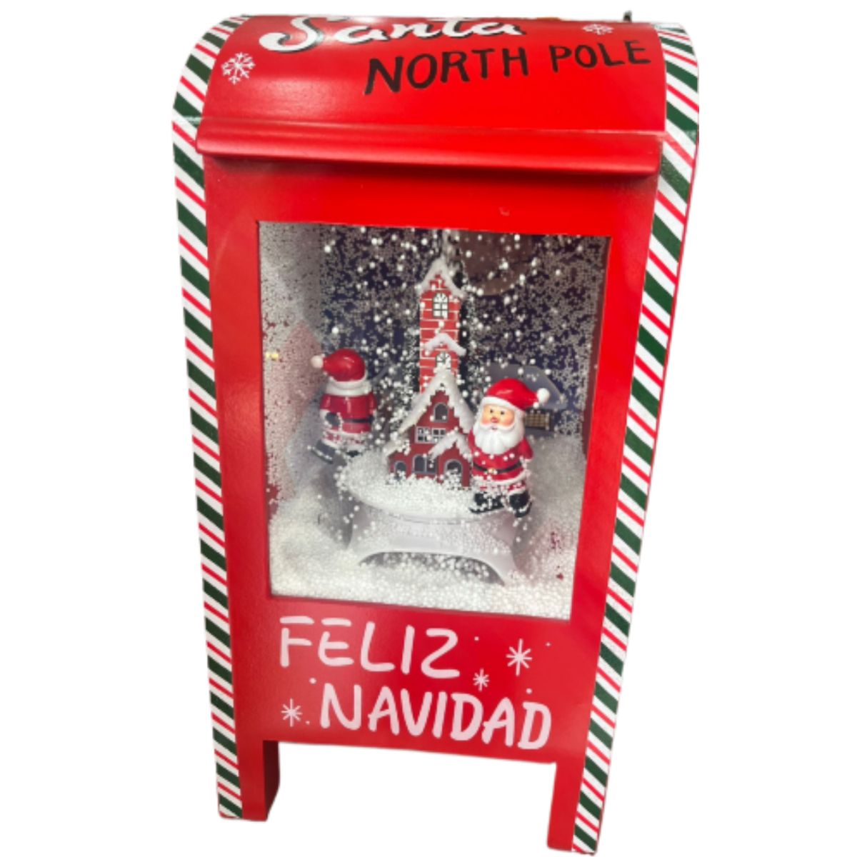 ARTIHOGAR - Buzón de Navidad 40 cm Musical / Nieve Efecto