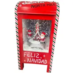 ARTIHOGAR - Buzón de Navidad 40 cm Musical / Nieve Efecto