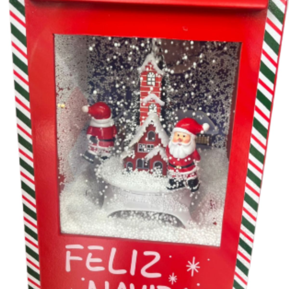 ARTIHOGAR - Buzón de Navidad 40 cm Musical / Nieve Efecto