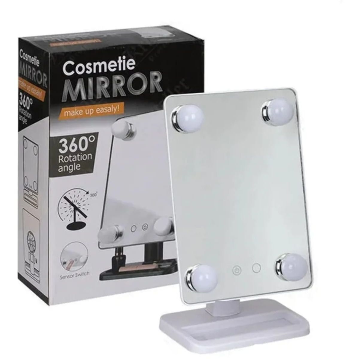 GENERICO - Espejo De Maquillaje Táctil Con Iluminación 4 Bombillas