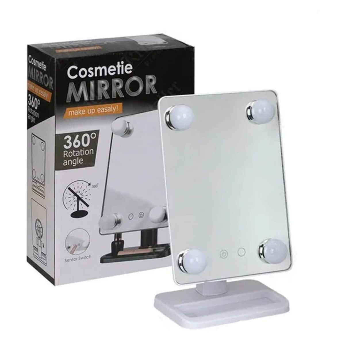 GENERICO - Espejo De Maquillaje Táctil Con Iluminación 4 Bombillas