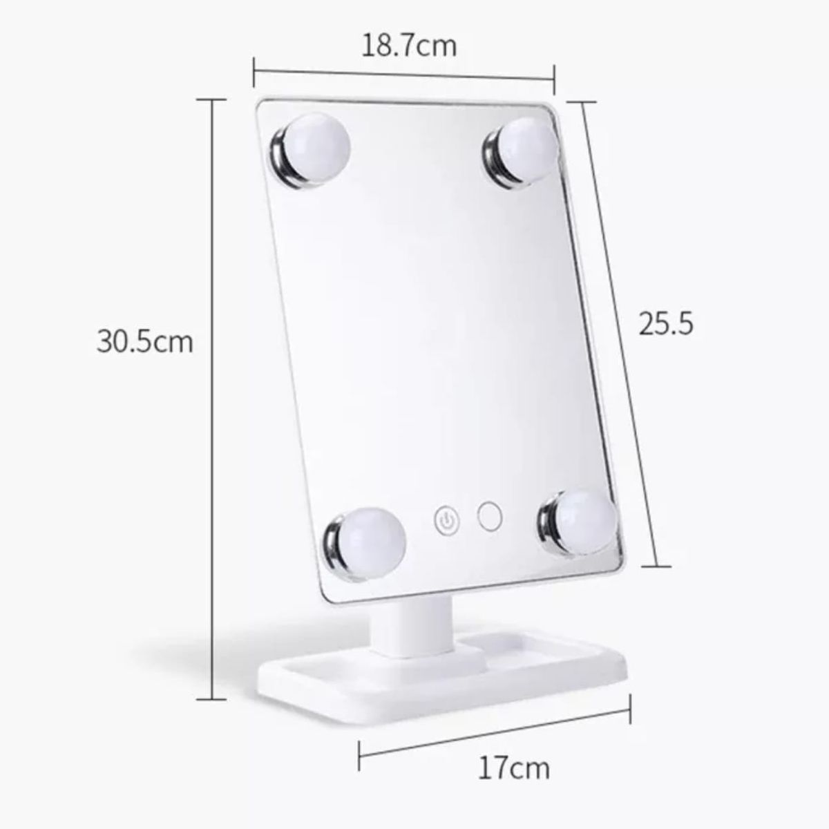 GENERICO - Espejo De Maquillaje Táctil Con Iluminación 4 Bombillas