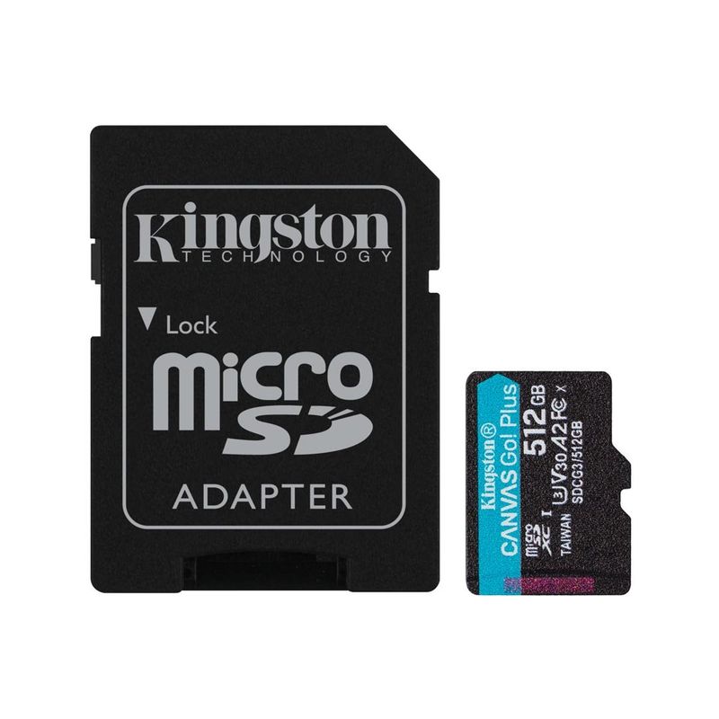 KINGSTON - Tarjeta MicroSD Kingston Canvas Go! Plus de 512GB Adaptador SD