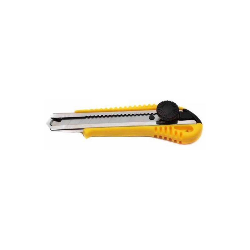 PACIFIC - Cuchillo Cartonero De 16cms Con Hoja De 18mm Amarillo - SC