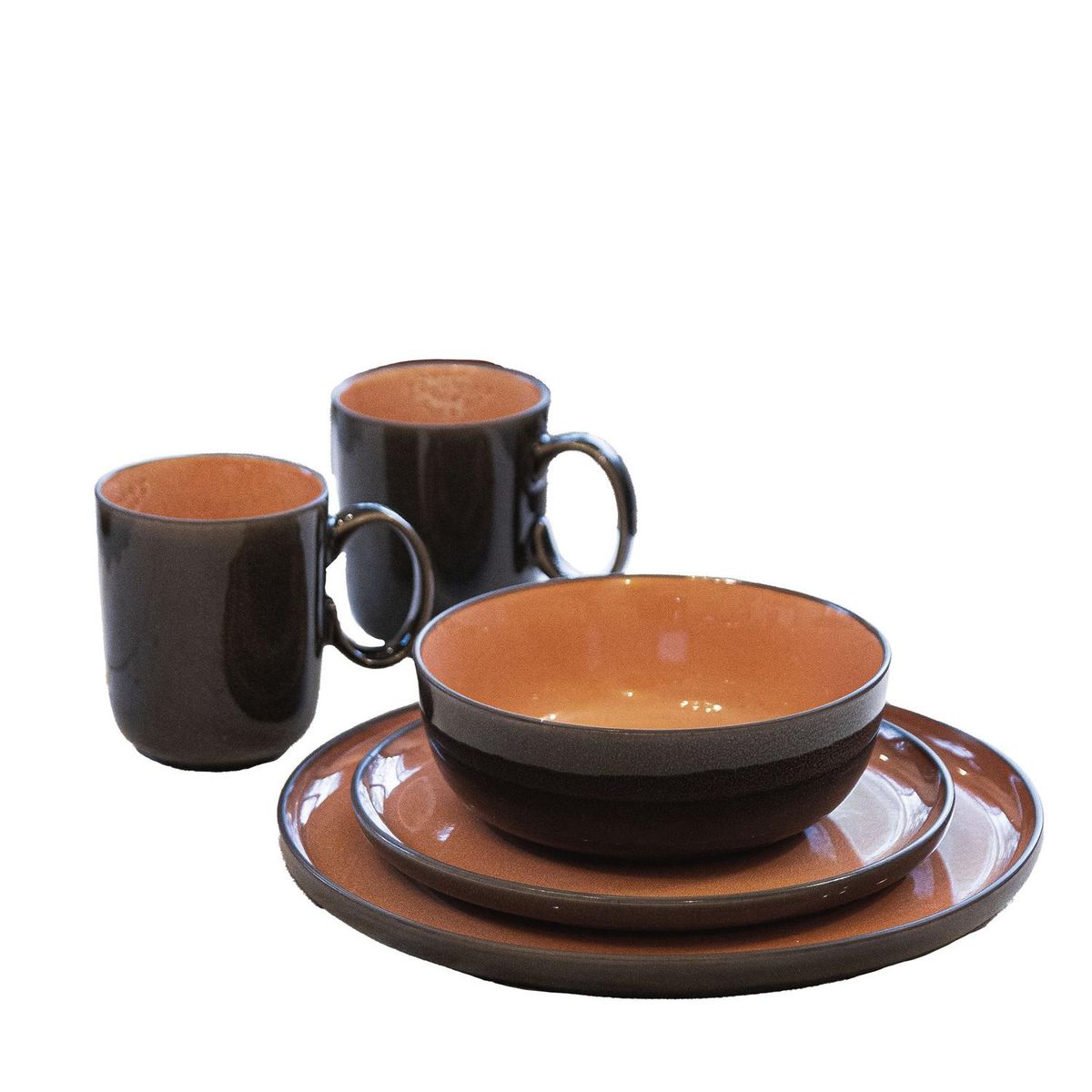 DECO EXPRESS - Juego de loza Cerámica 16 piezas Vajilla Damasco