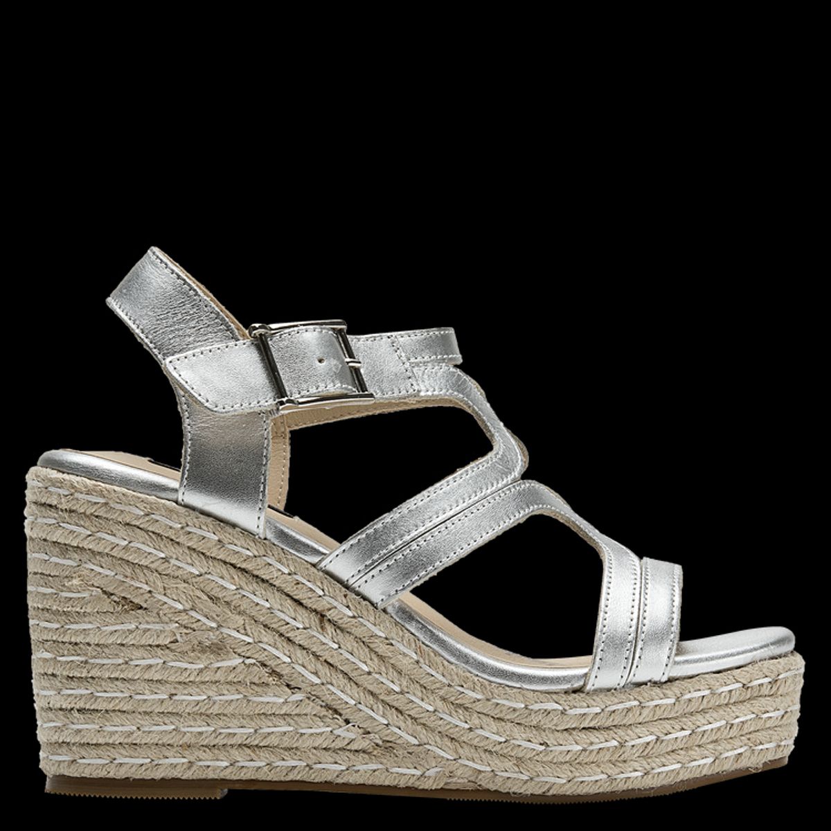 POLLINI - Sandalia Casual Mujer Plateado Pollini