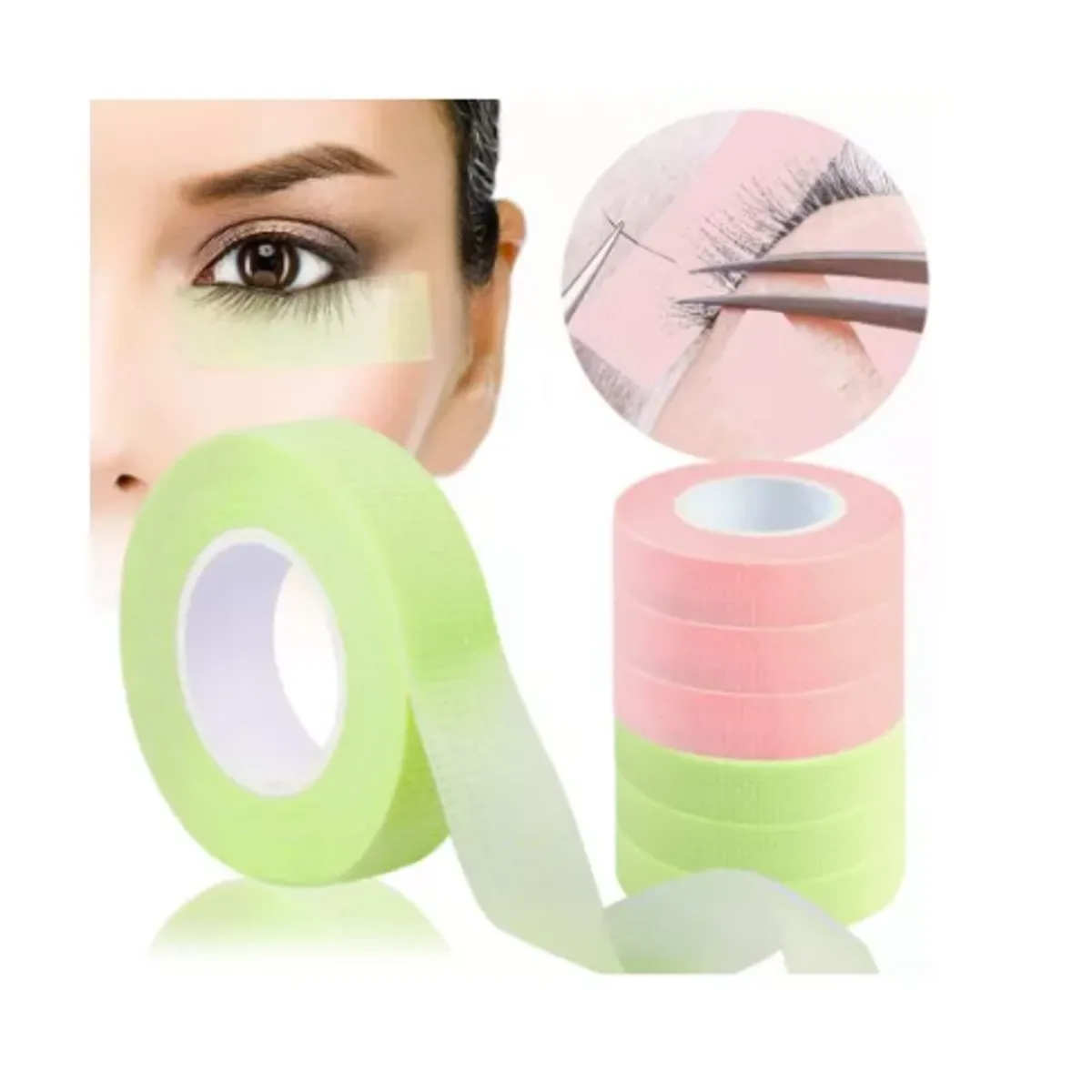 GENERICO - Pack 12 Cintas Micropore Para Extensiones De Pestañas