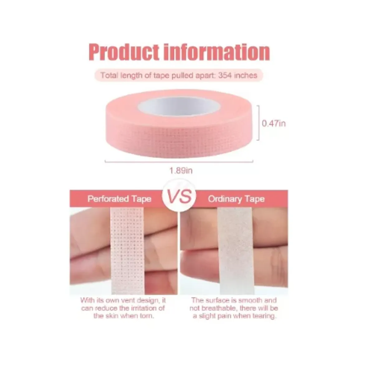 GENERICO - Pack 12 Cintas Micropore Para Extensiones De Pestañas