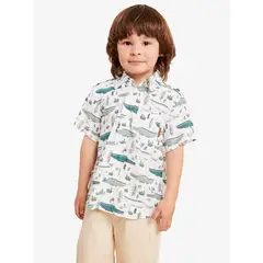 HUSH PUPPIES - Camisa Niño Guayabera Verde