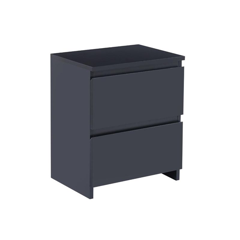 KLIK - Velador Cajones Doble Madera Moderno Minimal Negro Klik 2.0