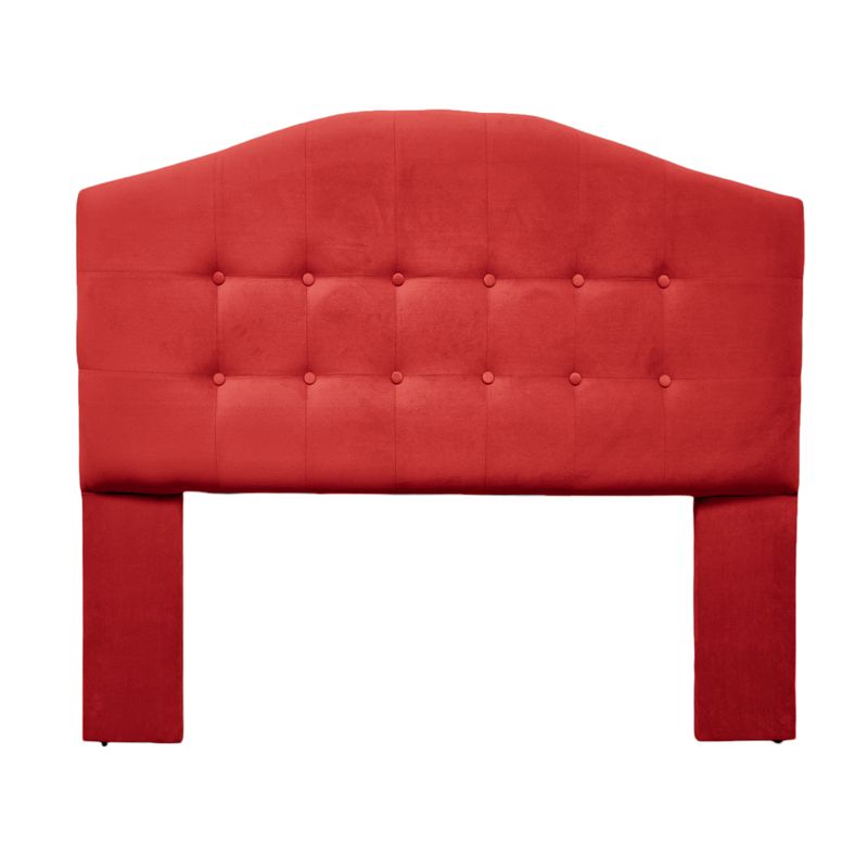 GENERICO - Respaldo De Cama 2 Plazas Madrid Felpa Rojo