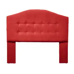 GENERICO - Respaldo De Cama 2 Plazas Madrid Felpa Rojo