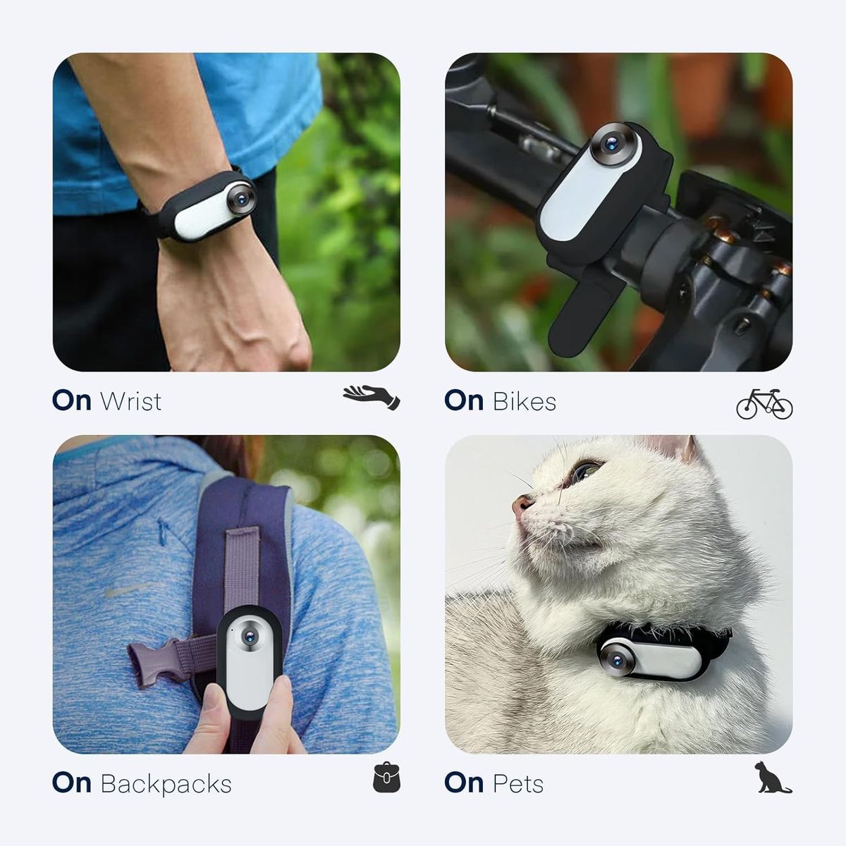 GENERICO - Cámara Deportiva para Mascotas y Acción con Collar HD A100 - Blanco