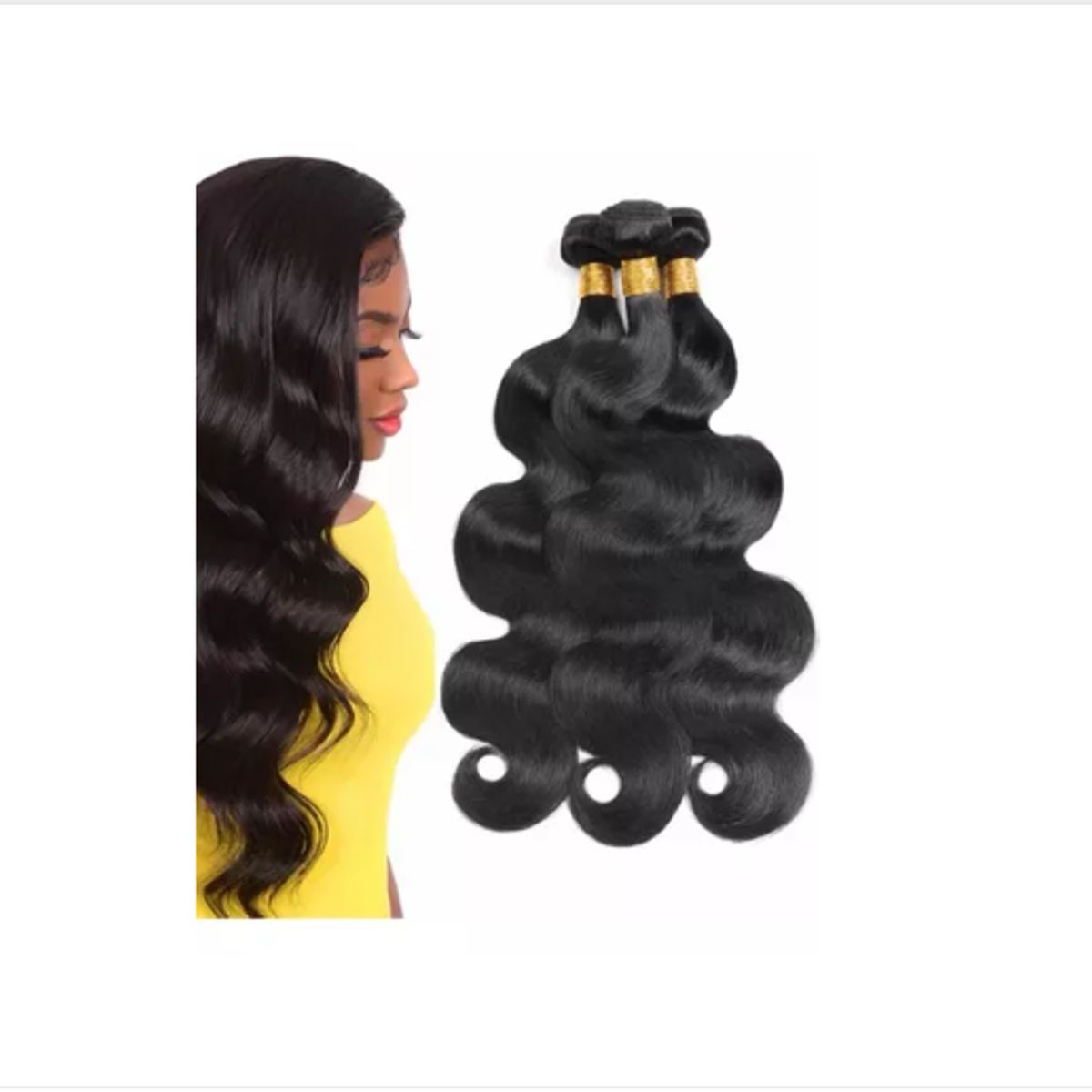 GENERICO - Onda Profunda 18  Pulgadas Cabello Humano Natural Negro