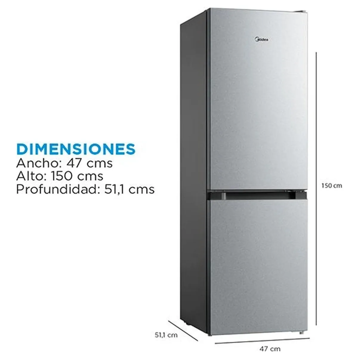 Refrigerador Midea Mdrb241fge50M 169 Lt Bottom Freezer, marca MIDEA - Foto 2