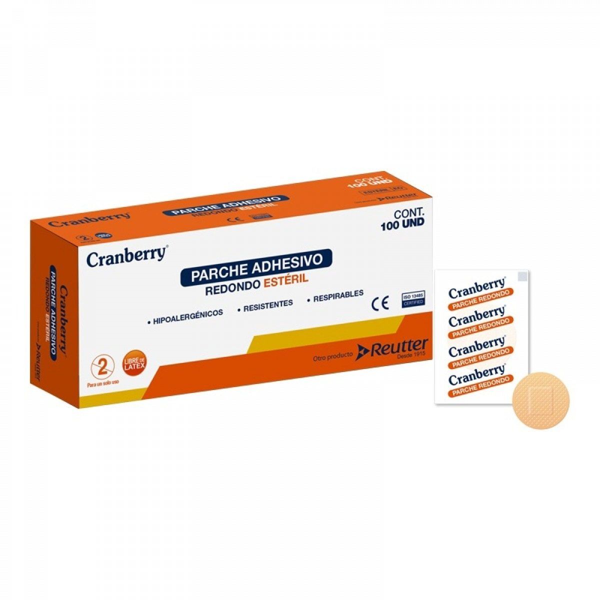 CRANBERRY - Parche Adhesivo Redondo Curita Estéril Cranberry X 100uni