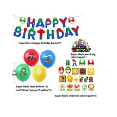 GENERICO - Set de Cumpleaños Super Mario Incluye 42 Piezas Celebrar