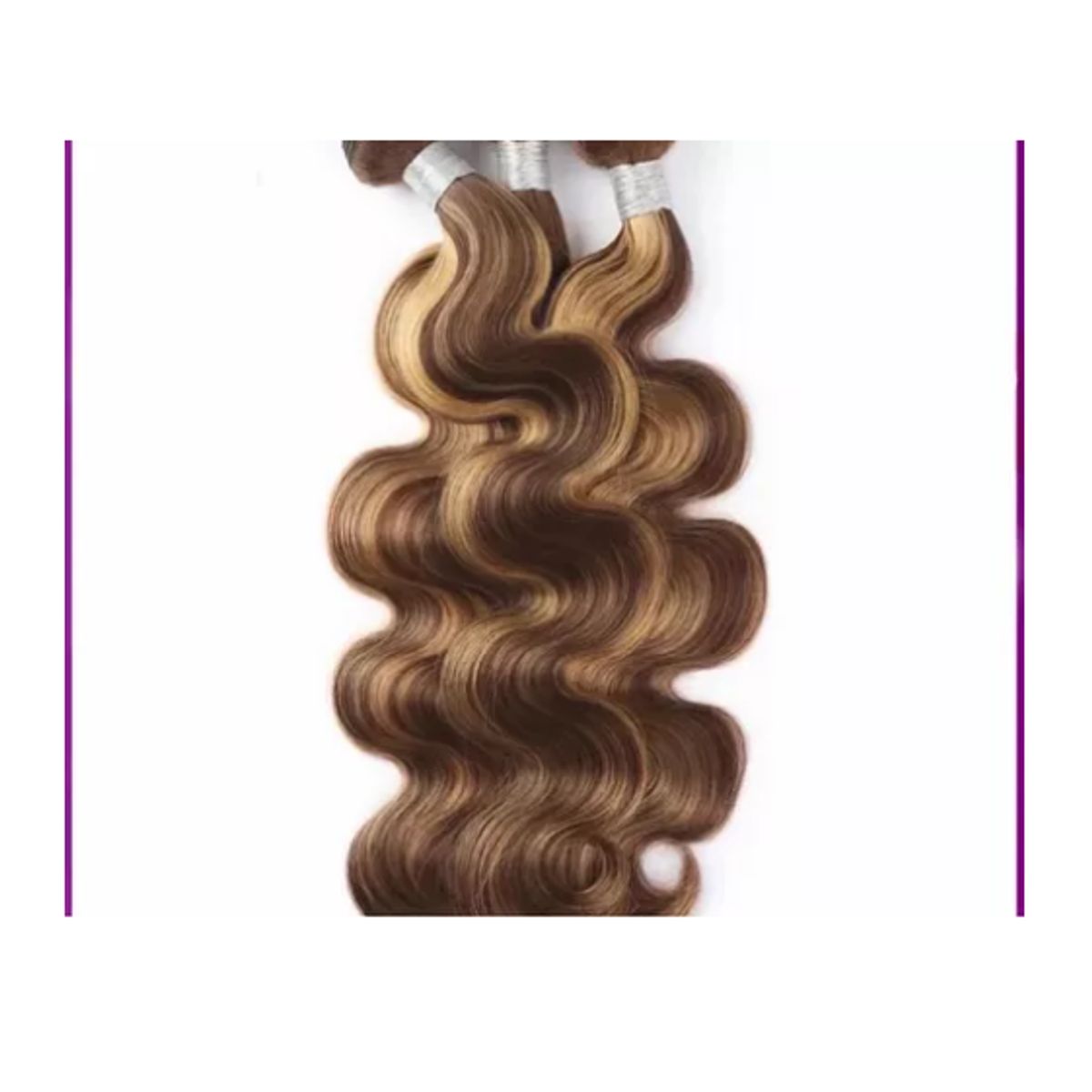 GENERICO - Onda Profunda 16 Pulgadas Cabello Humano Natural CASTAÑO CON VISOS  RUBIOS