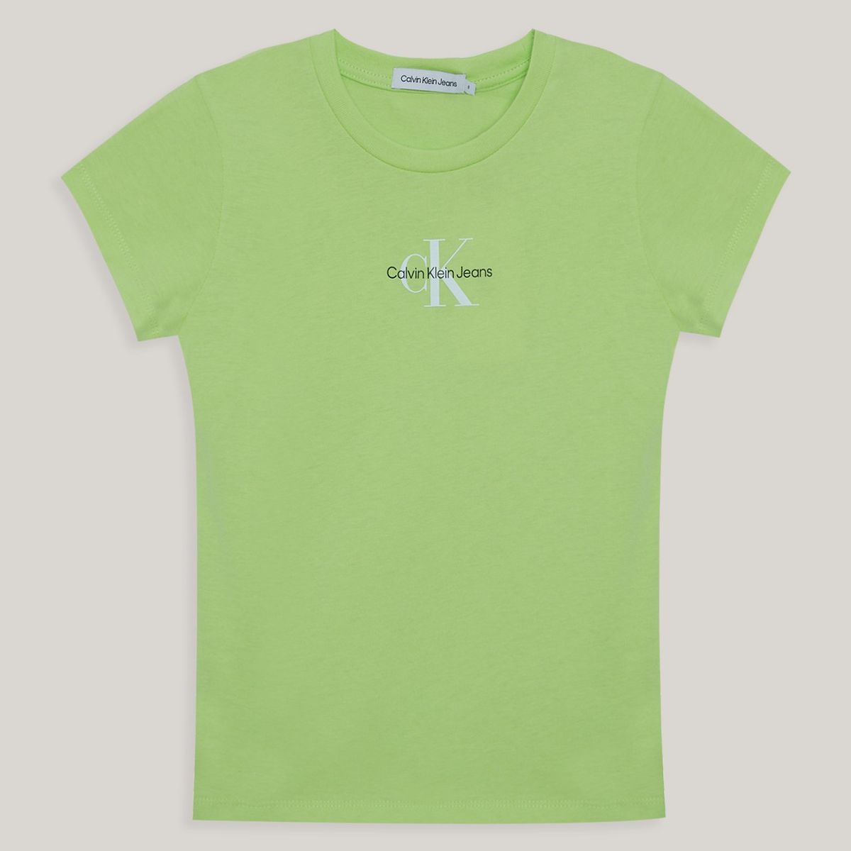 CALVIN KLEIN - Polera Niña Micro Monogram Verde Calvin Klein