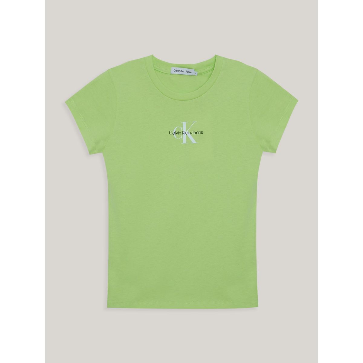 CALVIN KLEIN - Polera Niña Micro Monogram Verde Calvin Klein