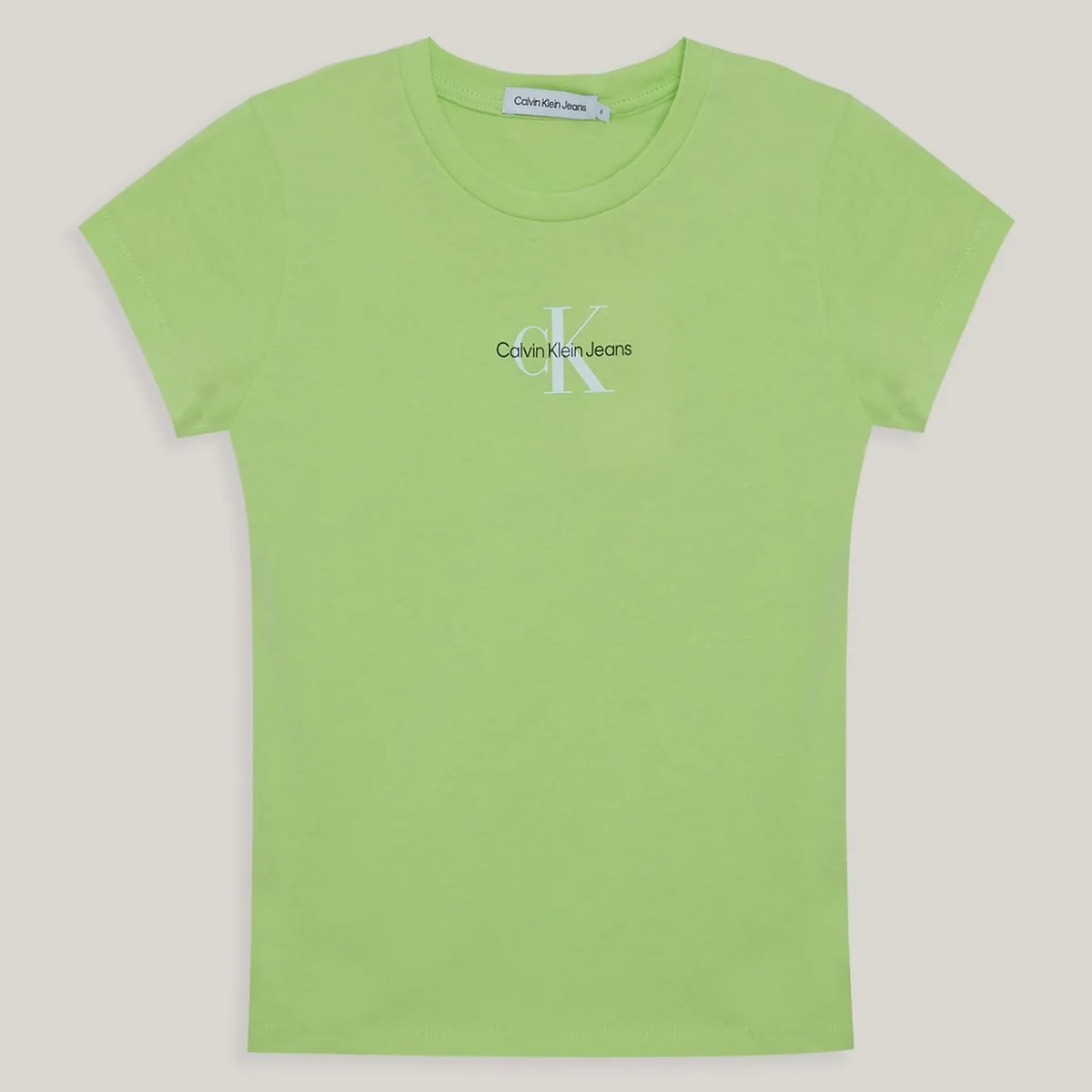 CALVIN KLEIN - Polera Niña Micro Monogram Verde Calvin Klein