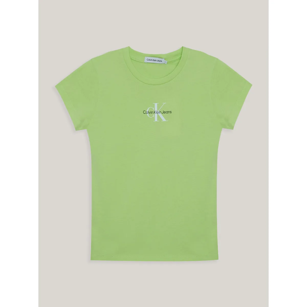 CALVIN KLEIN - Polera Niña Micro Monogram Verde Calvin Klein