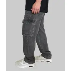 DIABOLO JEANS - JEANS CARGO GRIS VAQUERO