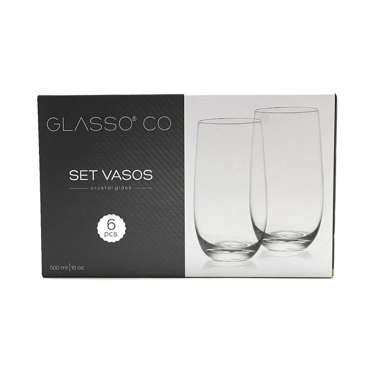 SET VASO 500 ML CRISTAL
