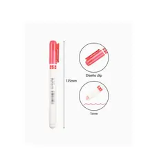 GENERICO - Resaltador Punta Fina Roja 1 pcs 13.5cm