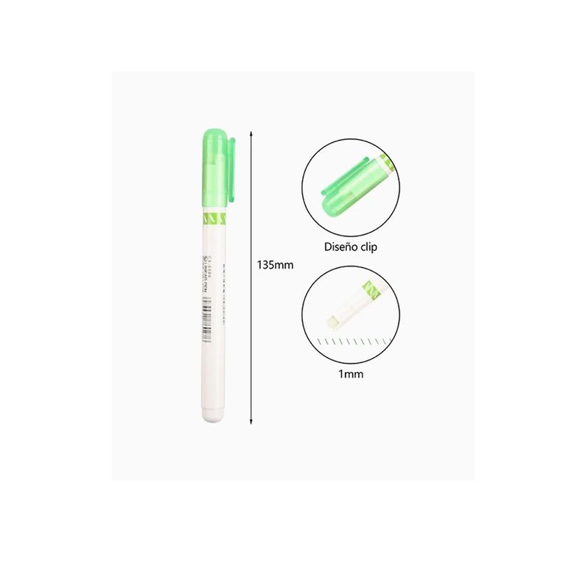 GENERICO - Resaltador Punta Fina Verde 1pcs 135cm