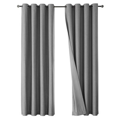 Imagen 2 del producto Cortina Blackout 100% 1 Paño 140x230cm Textura Lino - Gris oscuro