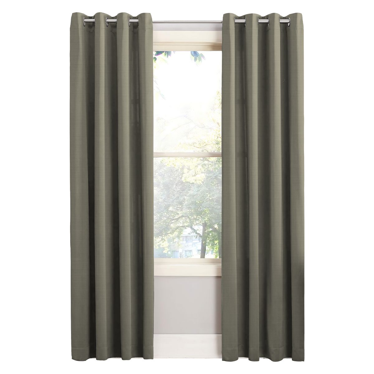 OKAERI - Cortina Blackout 100% 1 Paño 140x230cm Textura Lino - Verde claro