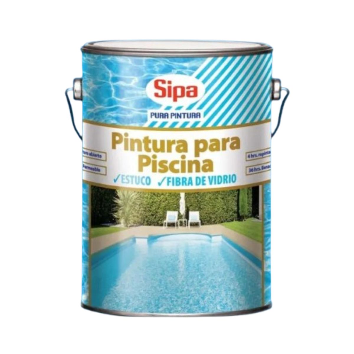 SIPA - PINTURA PARA PISCINAS 1 GALON AZUL CAUCHO CLORADO SIPA