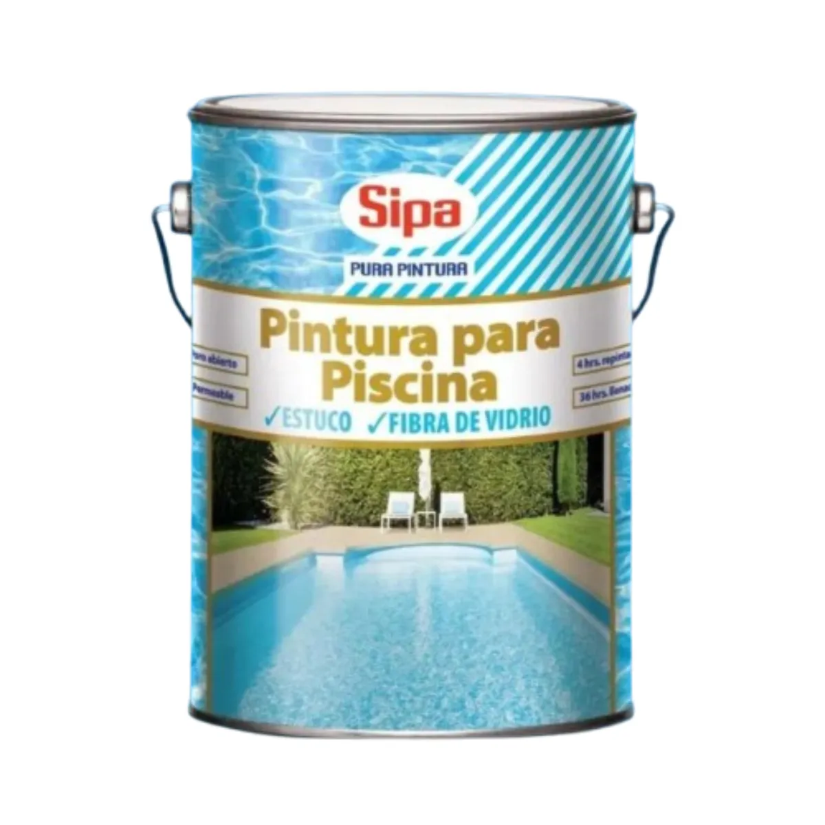 SIPA - PINTURA PARA PISCINAS 1 GALON AZUL CAUCHO CLORADO SIPA