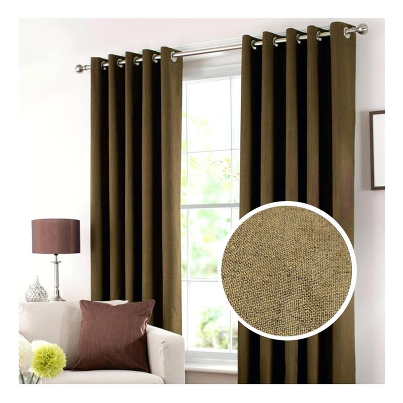 CURSOR - Cortina Blackout 100% Lino Textura Térmica Engomada Colores - Marron