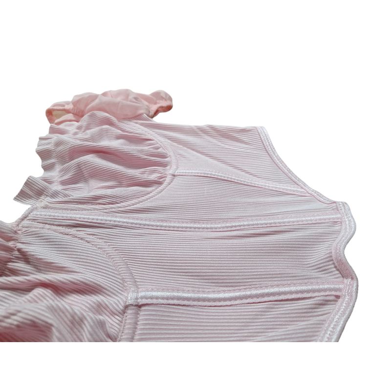 GARSIL - Crop Top Peto Mujer Mangas Cortas Con Transparencia