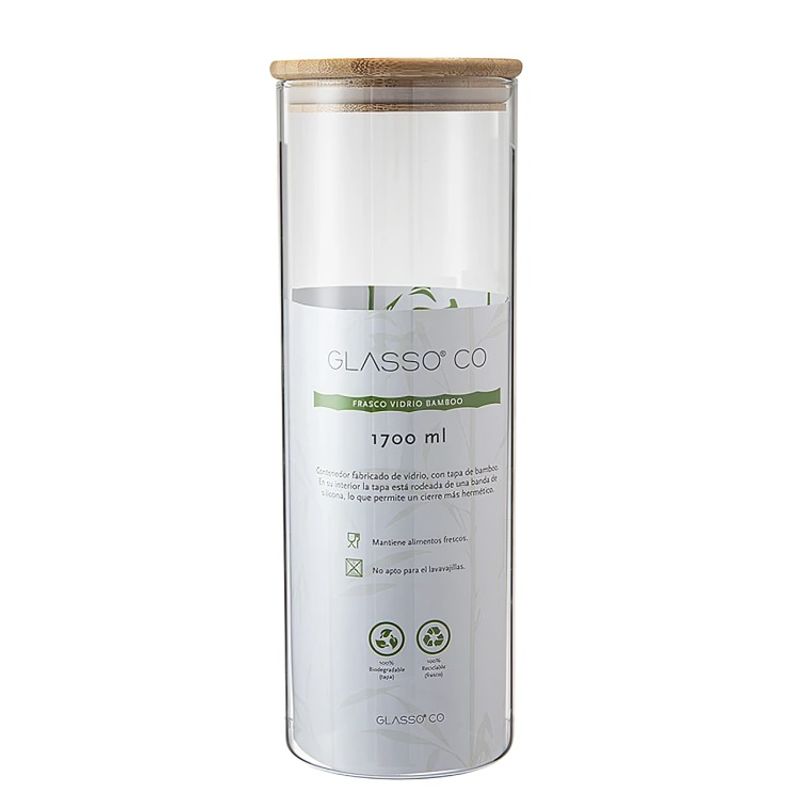 GLASSO - CONTENEDOR TAPA BAMBOO 1,7 LITROS