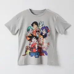 DRAGON BALL - Polera Manga Corta Niño Personajes Gris