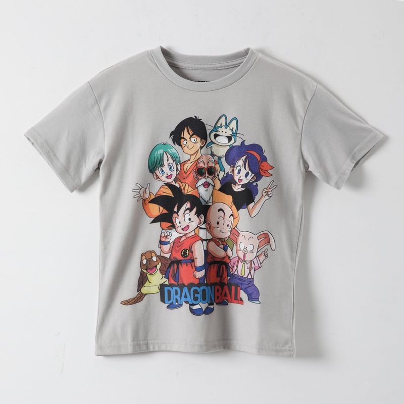 DRAGON BALL - Polera Manga Corta Niño Personajes Gris Dragon Ball