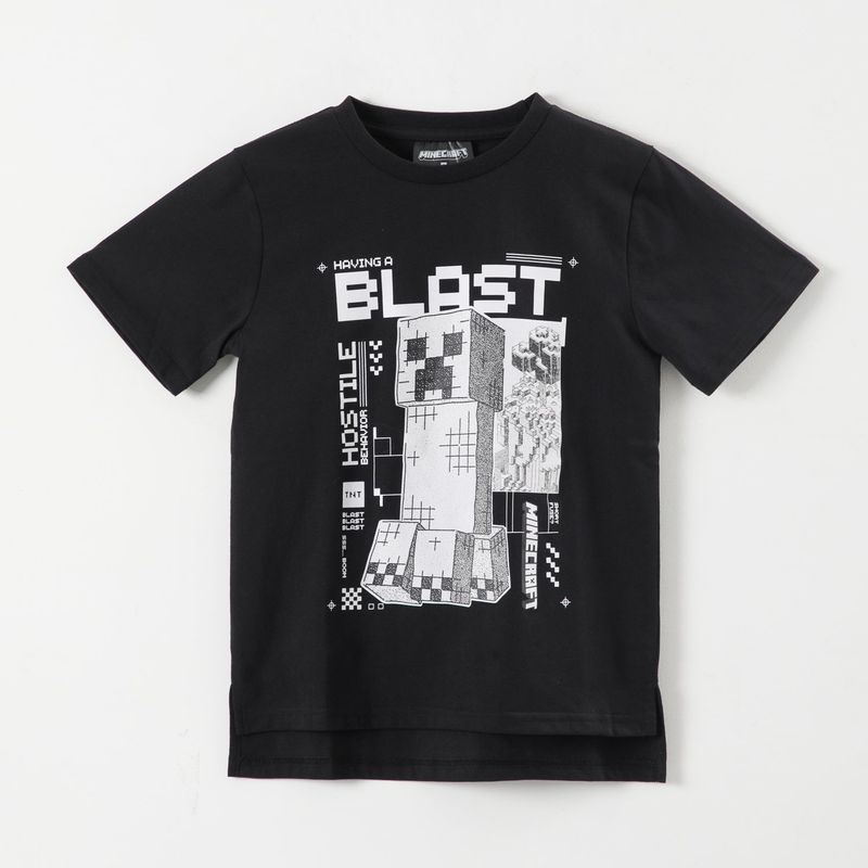 MINECRAFT - Polera Manga Corta Niño Blast Negro Minecraft