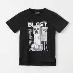 MINECRAFT - Polera Manga Corta Niño Blast Negro