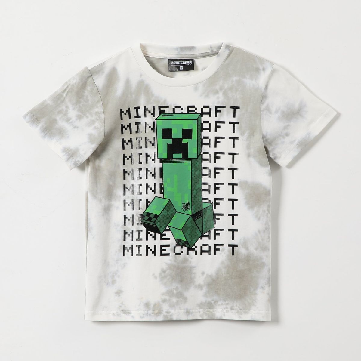 MINECRAFT - Polera Manga Corta Niño Tie Dye Blanco Minecraft