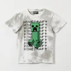 MINECRAFT - Polera Manga Corta Niño Tie Dye Blanco