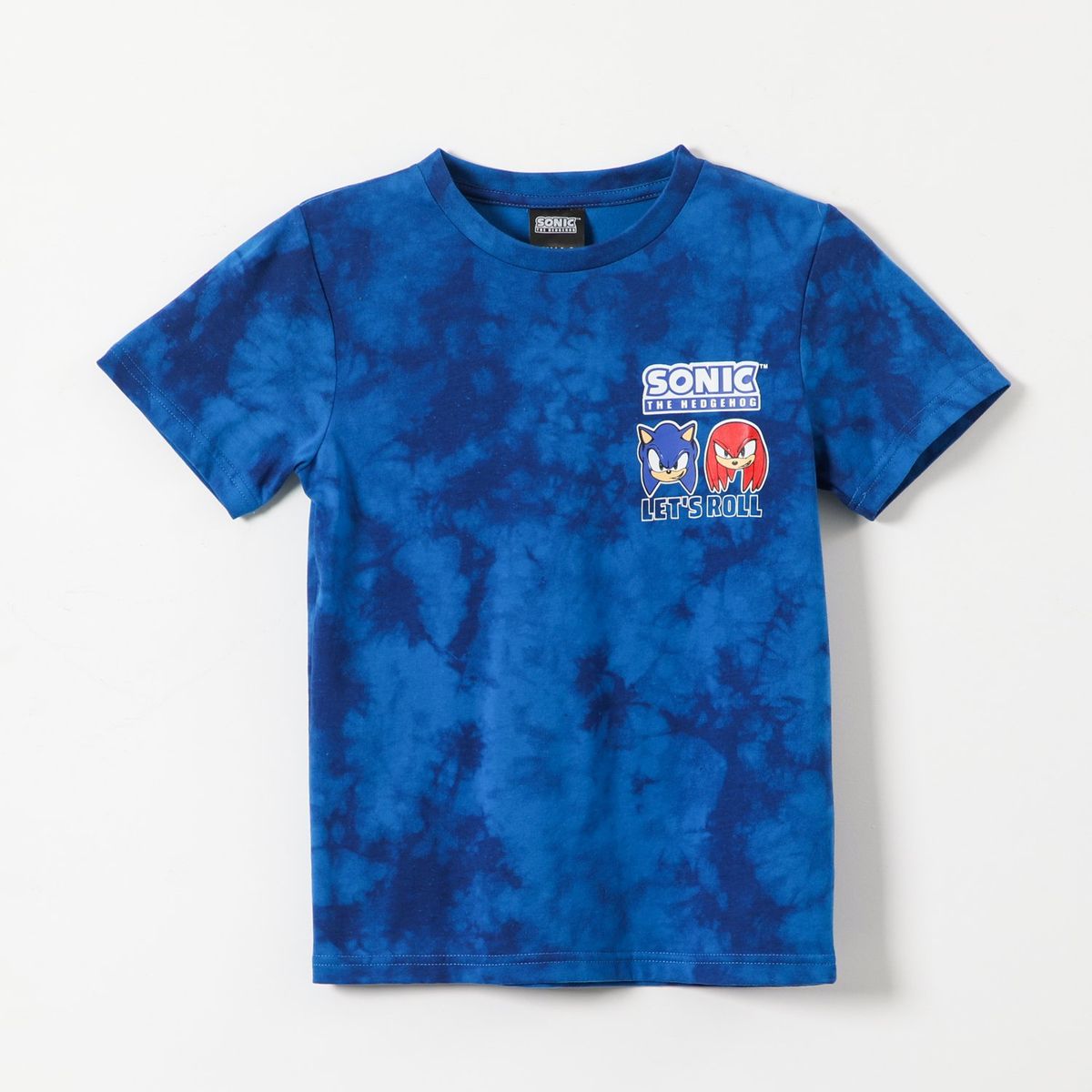 SONIC - Polera Manga Corta Niño Tie Dye Azul Sonic