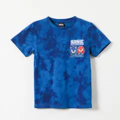 SONIC - Polera Manga Corta Niño Tie Dye Azul