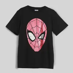 MARVEL - Polera Manga Corta Niño Spiderman Negro