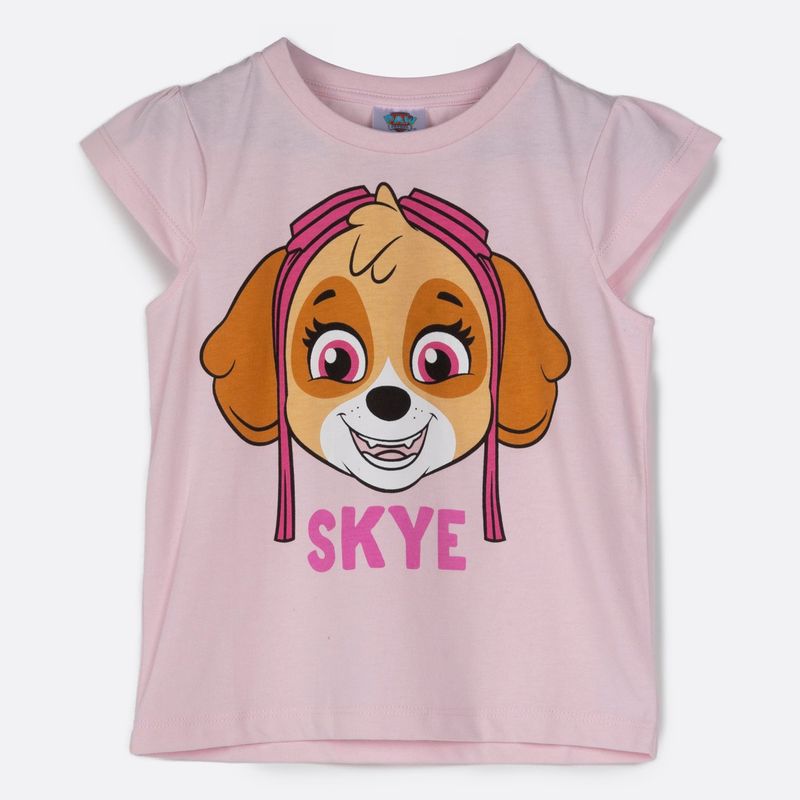 PAW PATROL - Polera Manga Corta Niña Rosado Paw Patrol