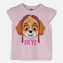PAW PATROL - Polera Manga Corta Niña Rosado